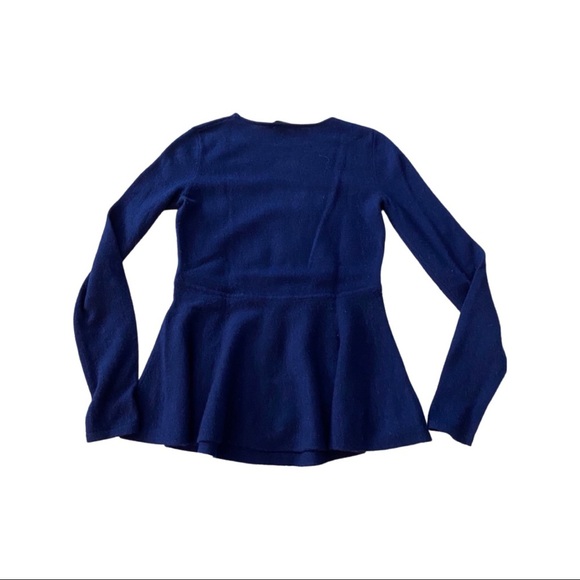 Scoop NYC Blue Cashmere Peplum Sweater (SW2) - Picture 2 of 3